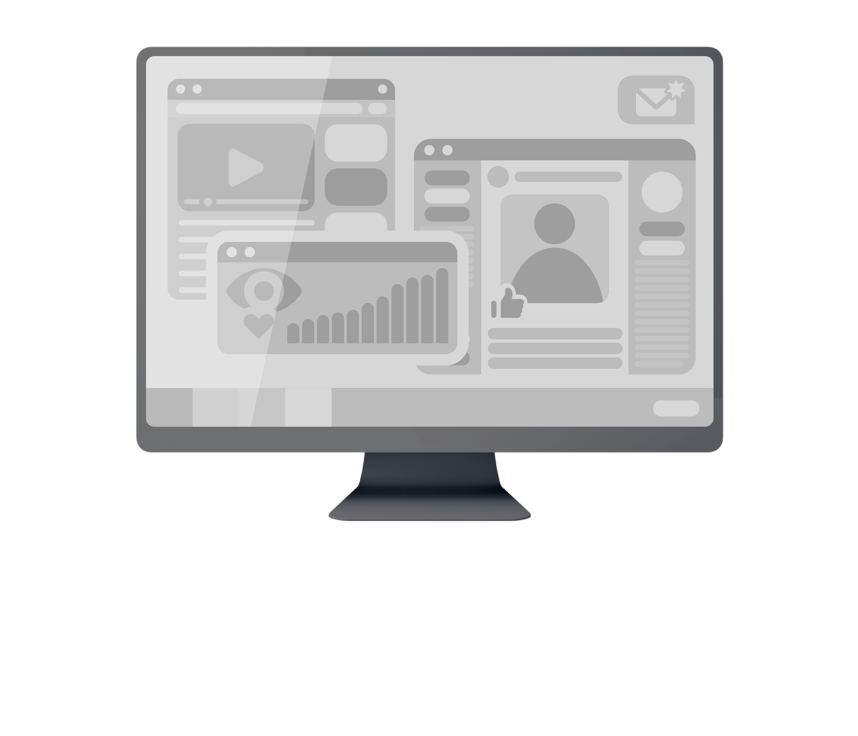 Desktop designed bu Technical Resource Solutions with Marketing words floating around it.