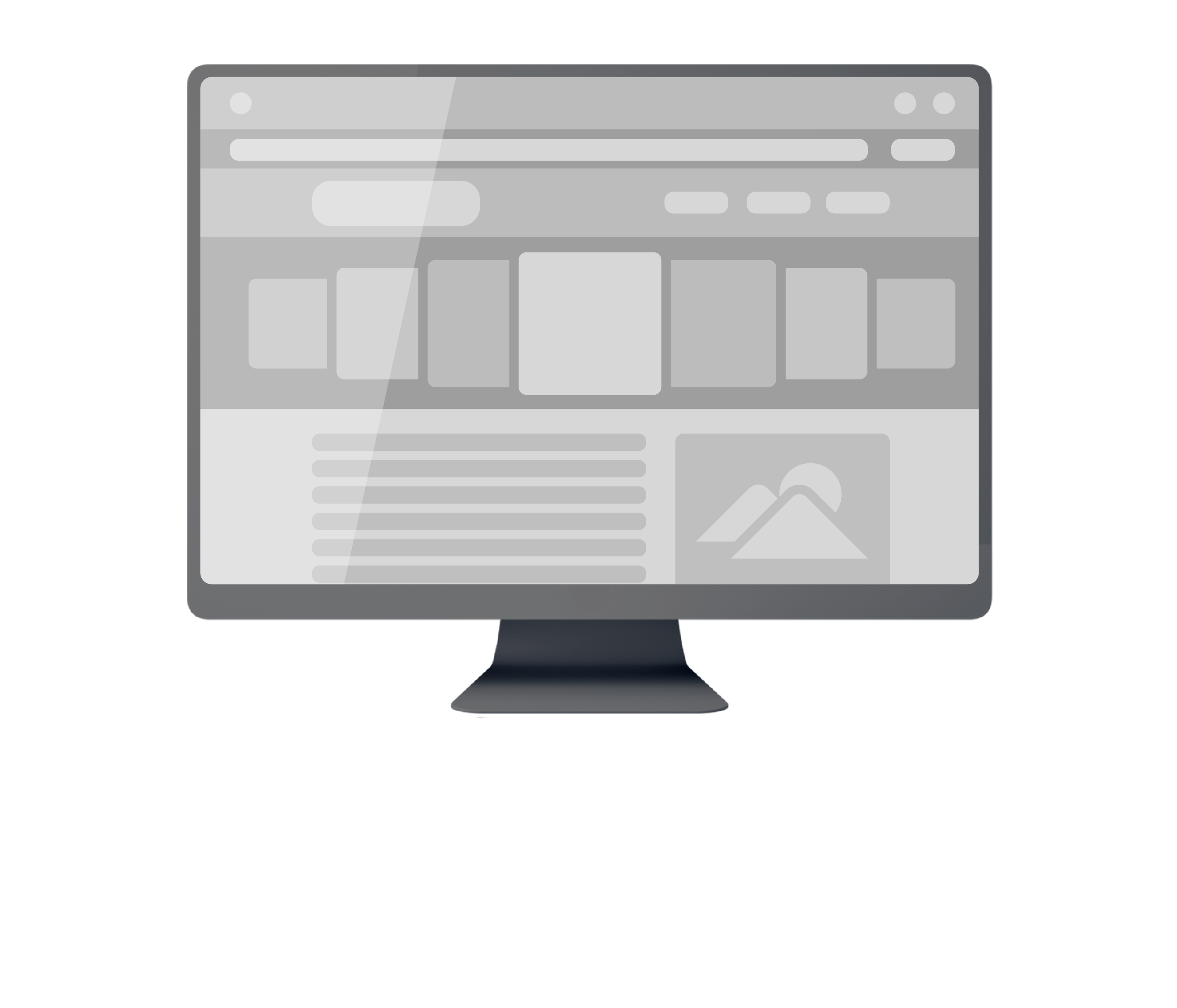 Desktop design by Technical Resource Solutions with Website marketing word floating around it.