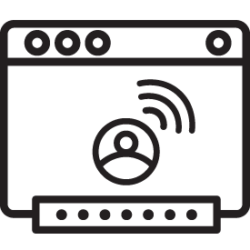 work from home icon showing video chatting